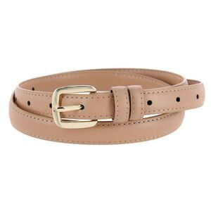CTM Women's Basic Skinny Leather Dress Belt